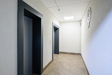 interior apartment public place, house entrance. doors, walls, staircase corridors