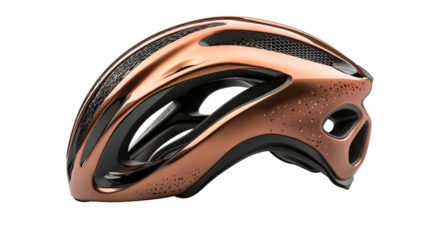 Rose gold protective cycling helmet, safety gear, cutout transparent