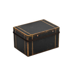 Antique black box with gold trim decorative storage container