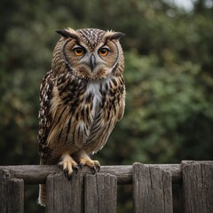 Fototapeta premium Owl Blinking Perched