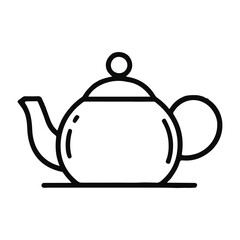 Obraz premium simple black outline of a teapot