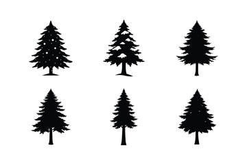 Cedar Tree Silhouette Vector Bundle | SVG  Clip art for Nature & Outdoor Designs