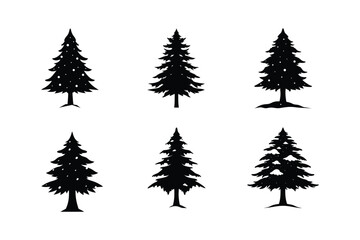 Cedar Tree Silhouette Vector Bundle | SVG  Clip art for Nature & Outdoor Designs