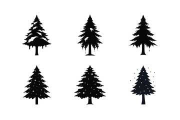 Cedar Tree Silhouette Vector Bundle | SVG  Clip art for Nature & Outdoor Designs