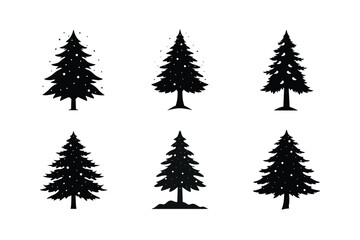 Cedar Tree Silhouette Vector Bundle | SVG  Clip art for Nature & Outdoor Designs