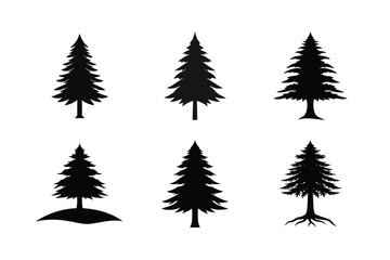 Cedar Tree Silhouette Vector Bundle | SVG  Clip art for Nature & Outdoor Designs
