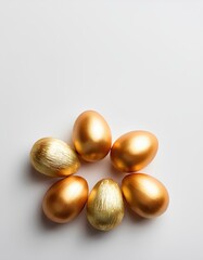 Obraz premium golden easter eggs isolated on a white background
