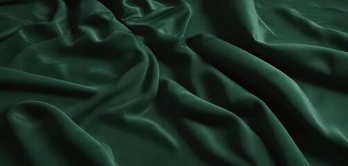 Fototapeta premium Deep emerald green velvet textile Elegant, plush surface, ideal for design , elegant, dark green backdrop