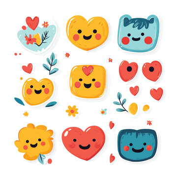 Naklejki Groovy lovely funny faces stickers