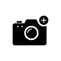 Focal Length Camera Icon with Adjustable Lens - Black Filled