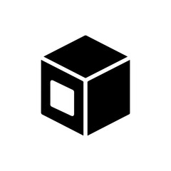 Black Icon of Face Selection Tool with Highlighted Cube