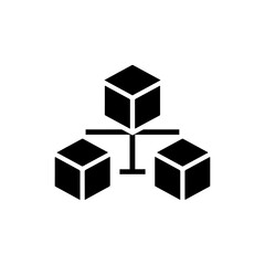 Object Collection Layer Icon Multiple Cubes Black