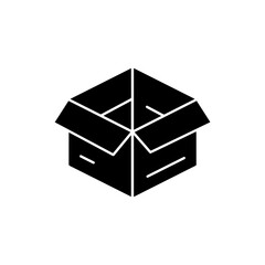 UV Map Unwrapped Box Icon - Simple Minimal Black Fill