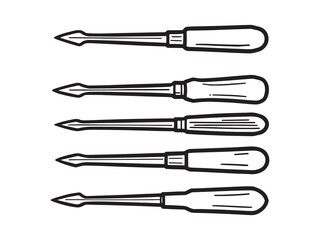 Simple Awl Illustrations in Line Art