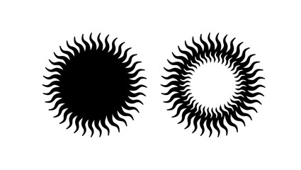 Fototapeta premium cute sun Shape, black isolated silhouette