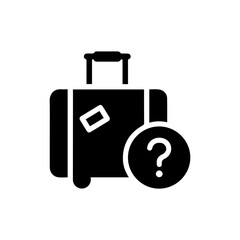 Lost Luggage Icon with Suitcase and Question Mark - Minimal