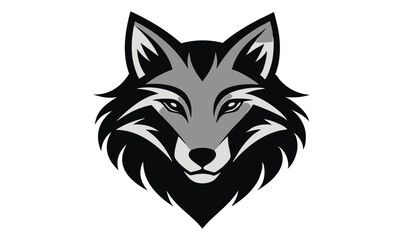 "Fierce Wolf Head Logo Design – Bold Animal Mascot Illustration"