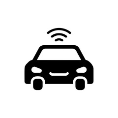 Black Icon Representing Autonomous Mode Vehicle or Self-Driving Car