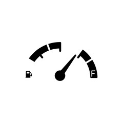 Fuel Gauge Empty to Full Icon - Black Solid Design