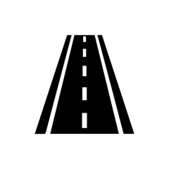 Highway with Multiple Lanes Icon Black