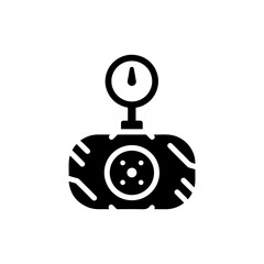 Tire Pressure Warning Icon Black Solid