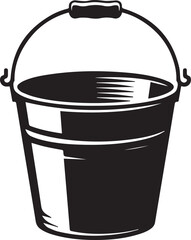 Handled Bucket Silhouette Vector – Clean Black Utility Icon Vector Illustration