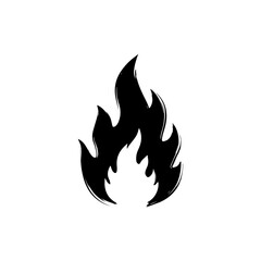 Flame Icon with Rough Edges and Paint Fade - Black Filled Icon