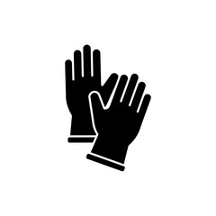 Black Icon of Gloves Worn for Laundry Safety - Protective Gear Symbol