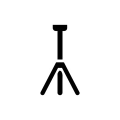 Black Icon of Iron Stand in Vertical Position, Side View