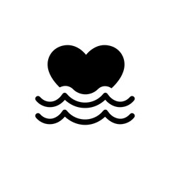 Gentle Waves Around Heart Symbolizing Emotional Peace Flat