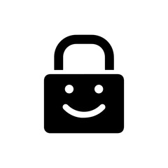 Smile Inside Lock Symbolizing Inner Peace & Protection - Flat