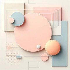 Fototapeta premium Minimal Abstract Background with Pastel Colors and Geometric Shapes