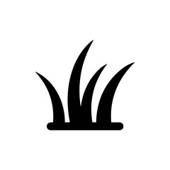 Grass Icon with Three Blades Pointing Upward - Nature Symbol