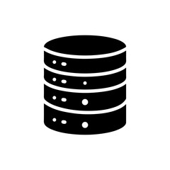 Black Filled Icon of Backup Drive Storage Unit Representing Data Security