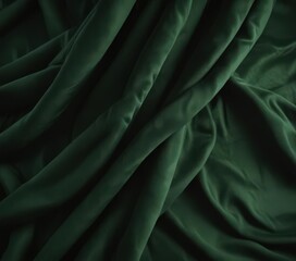 Fototapeta premium Deep green velvet, rich texture, opulent folds , folds, opulent