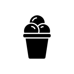Ice Cream in Paper Cup Icon - Sweet Dessert Symbol