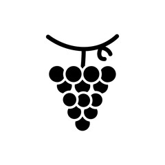 Grapes Bunch Hanging from Vine Icon - Fresh, Organic Fruit Symbol