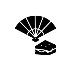 Folding Fan Next to Sandwich Icon