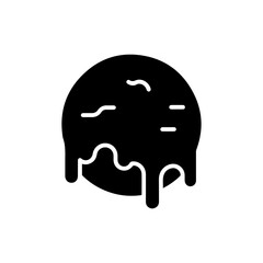 Planet with Melting Surface Black Filled Icon Soft Dissolve Style