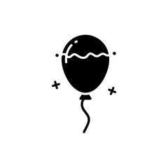 Flat Icon of Baby Gender Reveal Balloon Popped