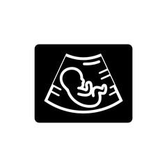Icon of Ultrasound Screen with Fetus Outline
