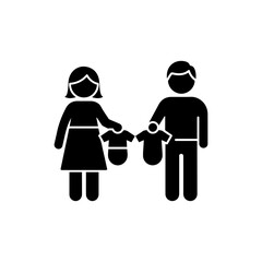 Mother and Father Holding Baby Clothes Icon