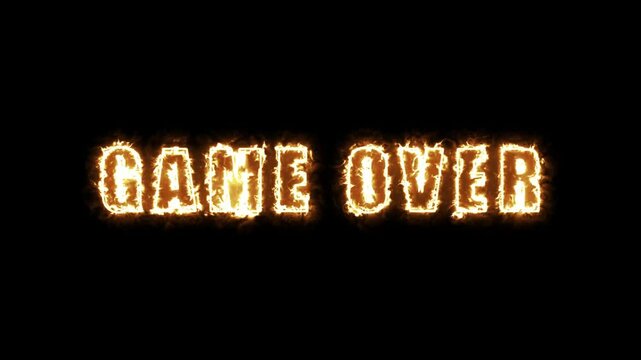Game Over Sign fire footage video torch