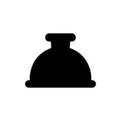 Paper Weight with Smooth Rounded Object Icon, Black Filled Office Supplies Symbol