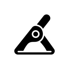 Black Icon of Plastic Clip Corner Grip Style Representing Paper Clips