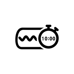 Minimalist Black Filled Icon of Stream Starting Countdown Timer