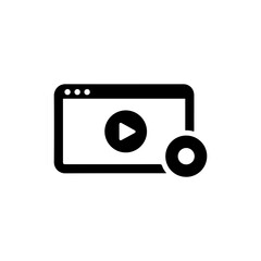 Minimal Black Filled Icon of a Stream Ending Screen Layout