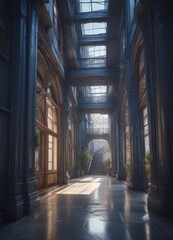 Fototapeta premium Stylized blueprint photo filter adds architectural feel , retro, pattern