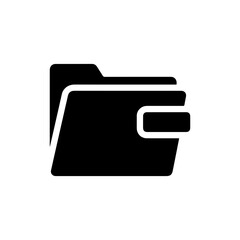 Folder with Task Label Minimal Black Icon