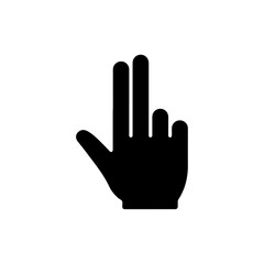 Hand with Check Gesture Minimal Black Icon
